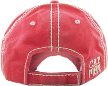 Load image into Gallery viewer, Cat Mom Washed Vintage Cap: Coral