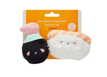 Load image into Gallery viewer, Pearhead Soy Sauce and Sushi Cat Toy Set 2pc