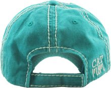 Load image into Gallery viewer, Cat Mom Washed Vintage Ball Cap: Teal