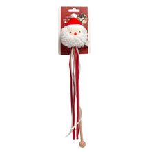 Load image into Gallery viewer, Holiday Santa Cat Christmas Teaser Wand Toy