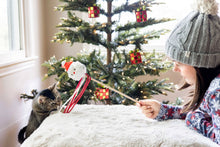 Load image into Gallery viewer, Holiday Santa Cat Christmas Teaser Wand Toy