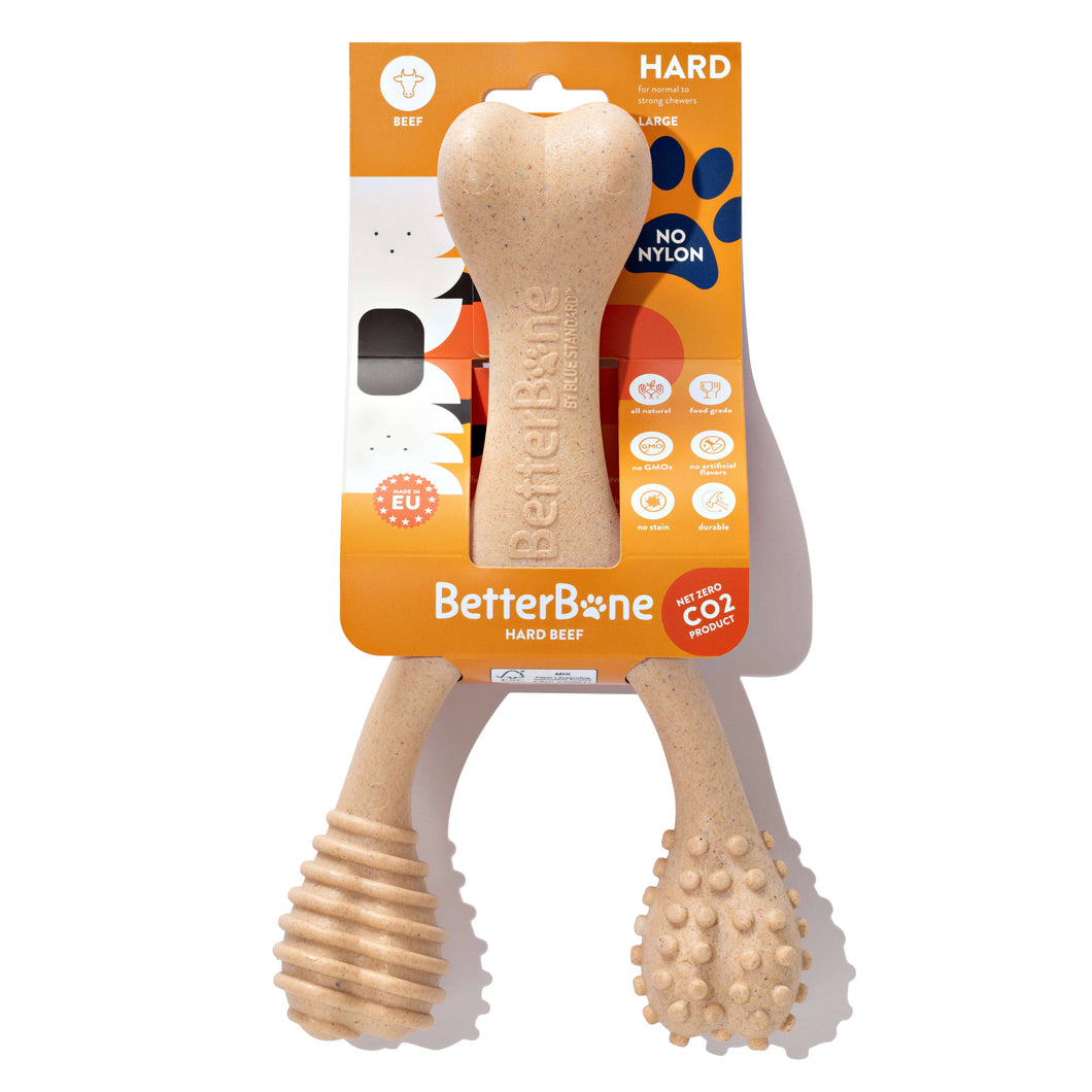 BetterBone HARD -Durable, All-Natural, No Nylon, Sustainable: Beef / Large (dogs over 25 lbs)