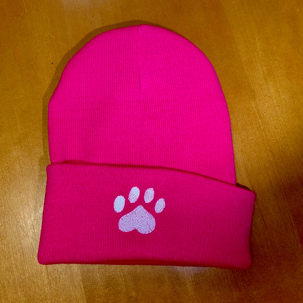 NEW - Paw Print Embroidered Beanie