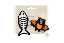 Load image into Gallery viewer, Bat &amp; Fish Skeleton Halloween Cat Toys, Set of 2
