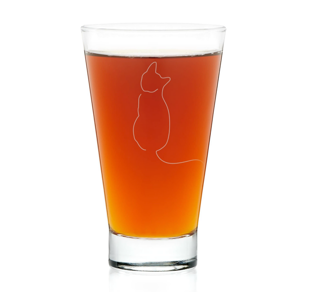 Libbey Cat Pint Glass