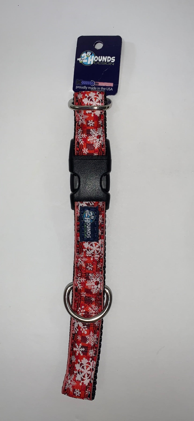 Buffalo Plaid with Snowflakes Dog Collars & Leashes